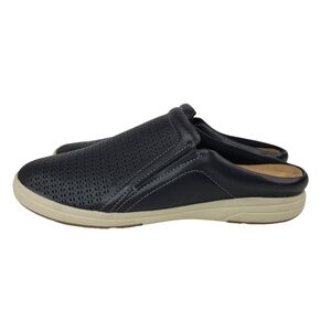 Earth Origins Emilia black perforated slip-on mules size 11